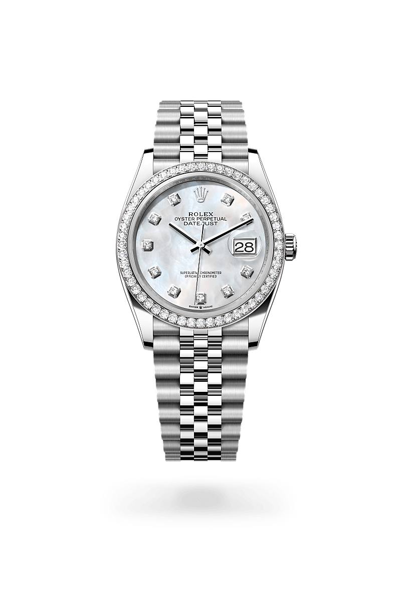Rolex 
Datejust 36
Oyster, 36 mm, Oystersteel, white gold and diamonds
M126284RBR-0011