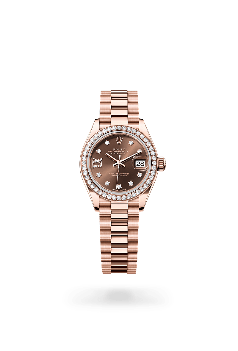 Rolex 
Lady-Datejust
Oyster, 28 mm, Everose gold and diamonds
M279135RBR-0001